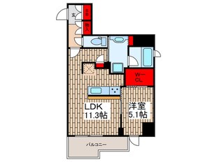 ｼｰｽﾞﾝﾌﾗｯﾂ蔵前ﾊﾟｰｸﾌﾛﾝﾄの物件間取画像